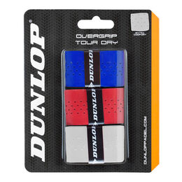 Dunlop OVERGRIP TOUR DRY wht/red/blue